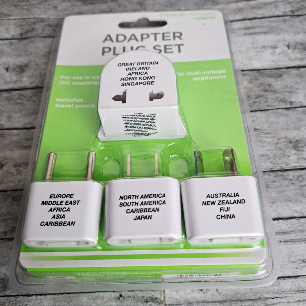 Travel Smart Conair Universal Travel Adapter Plug Set - White